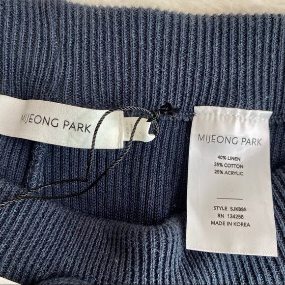 NWT Mijeong Park Ribbed Knit Track Pants in Navy - Picture 7 of 7